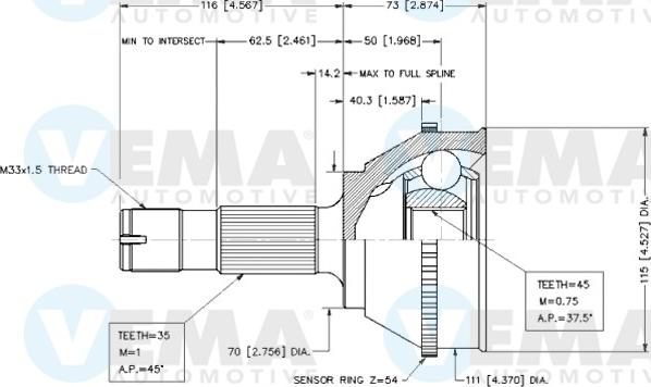 VEMA 18263 - Kit giunti, Semiasse autozon.pro