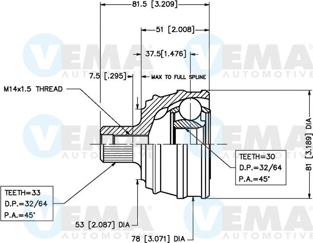 VEMA 18236 - Kit giunti, Semiasse autozon.pro