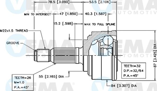 VEMA 18275 - Kit giunti, Semiasse autozon.pro