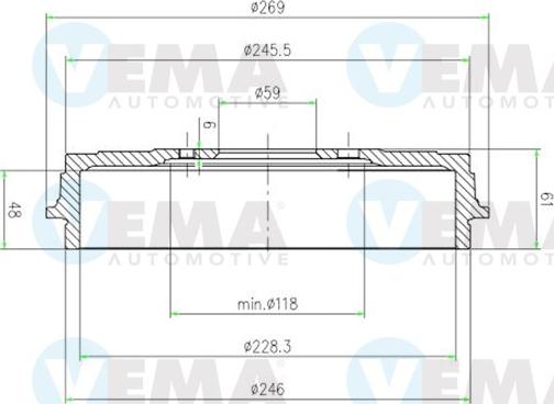 VEMA 801501 - Tamburo freno autozon.pro