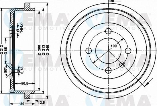 VEMA 801389 - Tamburo freno autozon.pro