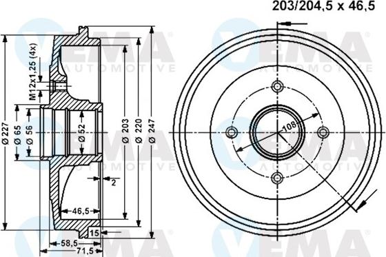 VEMA 801337 - Tamburo freno autozon.pro