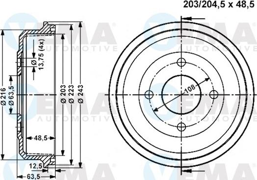 VEMA 801269 - Tamburo freno autozon.pro