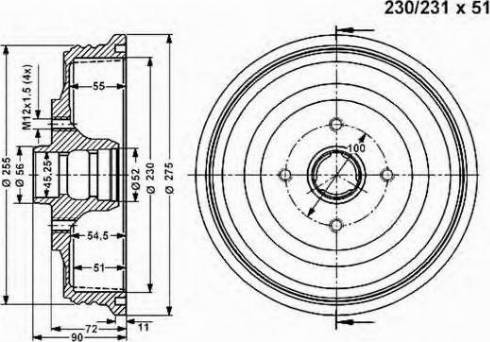 VEMA 801232 - Tamburo freno autozon.pro