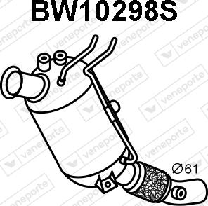 Veneporte BW10298S - Filtro antiparticolato / particellare, Impianto gas scarico autozon.pro