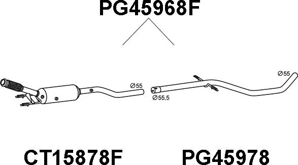 Veneporte PG45968F - Filtro antiparticolato / particellare, Impianto gas scarico autozon.pro