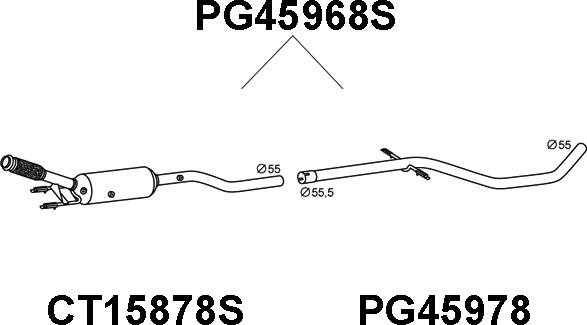 Veneporte PG45968S - Filtro antiparticolato / particellare, Impianto gas scarico autozon.pro