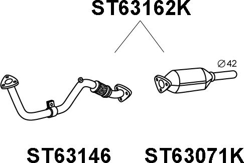 Veneporte ST63162K - Catalizzatore autozon.pro