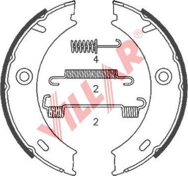 Villar 629.0875 - Kit ganasce, Freno stazionamento autozon.pro