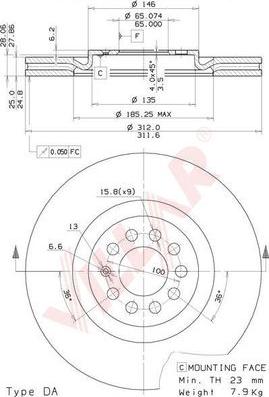 Villar 628.1694 - Discofreno autozon.pro