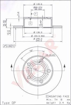 Villar 628.1692 - Discofreno autozon.pro