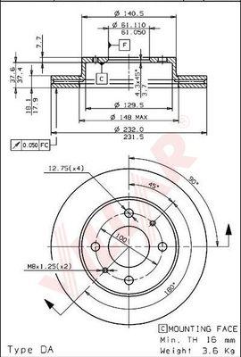 Villar 628.1016 - Discofreno autozon.pro