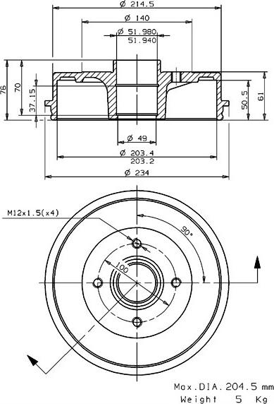 Villar 627.0115 - Tamburo freno autozon.pro