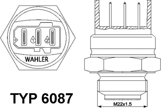 WAHLER 6087.87D - Termocontatto, Ventola radiatore autozon.pro