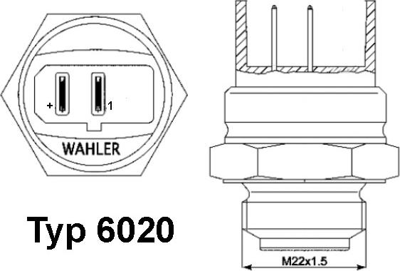 WAHLER 602095D - Termocontatto, Ventola radiatore autozon.pro