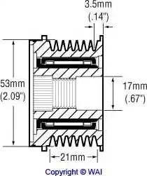 WAI 24-91103-3 - Puleggia cinghia, Alternatore autozon.pro