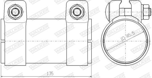 Walker 86145 - Connettore tubi, Imp. gas scarico autozon.pro