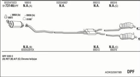 Walker ADK029978B - Impianto gas scarico autozon.pro