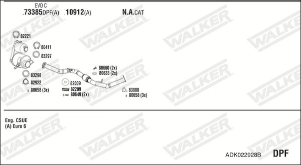 Walker ADK022928B - Impianto gas scarico autozon.pro