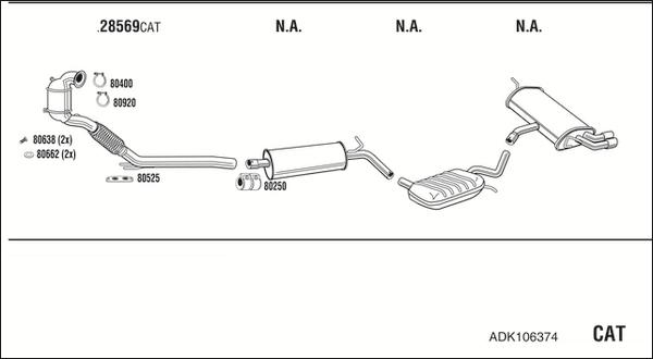 Walker ADK106374 - Impianto gas scarico autozon.pro