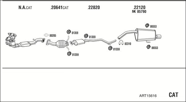 Walker ART15616 - Impianto gas scarico autozon.pro