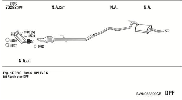 Walker BWK053390CB - Impianto gas scarico autozon.pro