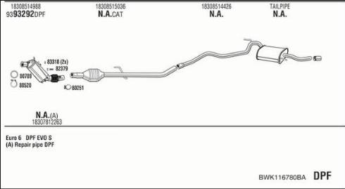 Walker BWK116780BA - Impianto gas scarico autozon.pro