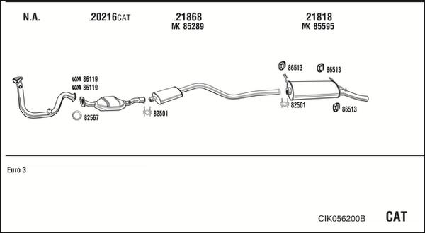 Walker CIK056200B - Impianto gas scarico autozon.pro