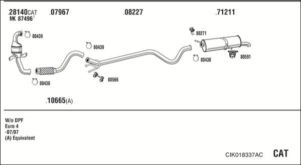 Walker CIK018337AC - Impianto gas scarico autozon.pro