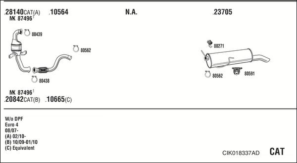 Walker CIK018337AD - Impianto gas scarico autozon.pro