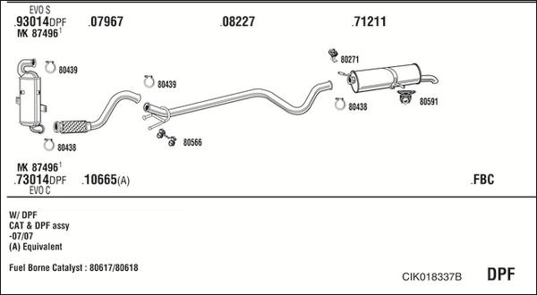 Walker CIK018337B - Impianto gas scarico autozon.pro