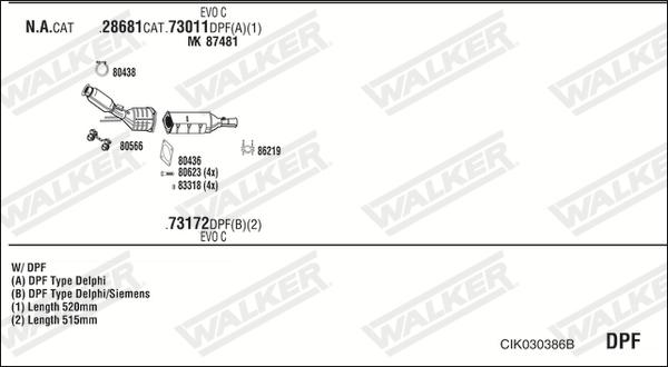 Walker CIK030386B - Impianto gas scarico autozon.pro