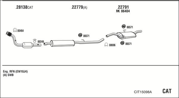 Walker CIT15098A - Impianto gas scarico autozon.pro