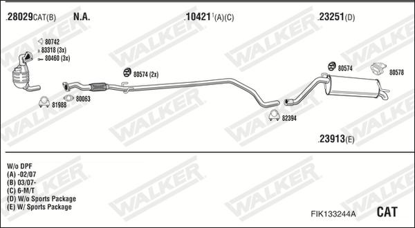 Walker FIK133244A - Impianto gas scarico autozon.pro