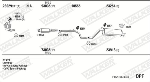 Walker FIK133244B - Impianto gas scarico autozon.pro