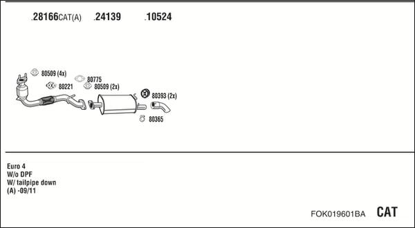 Walker FOK019601BA - Impianto gas scarico autozon.pro