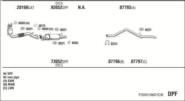 Walker FOK019601CB - Impianto gas scarico autozon.pro