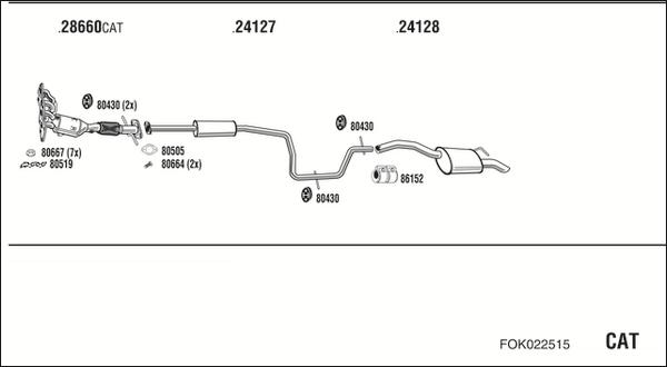 Walker FOK022515 - Impianto gas scarico autozon.pro