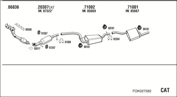 Walker FOK027582 - Impianto gas scarico autozon.pro