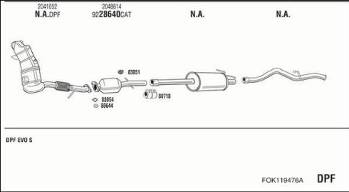 Walker FOK119476A - Impianto gas scarico autozon.pro