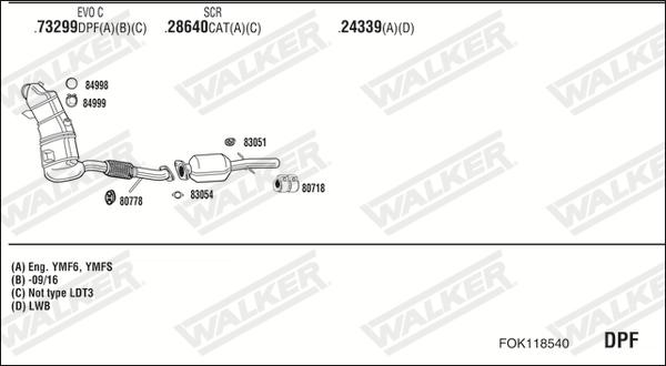 Walker FOK118540 - Impianto gas scarico autozon.pro