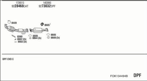 Walker FOK134494B - Impianto gas scarico autozon.pro