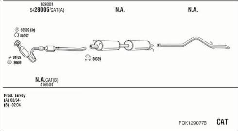 Walker FOK129077B - Impianto gas scarico autozon.pro