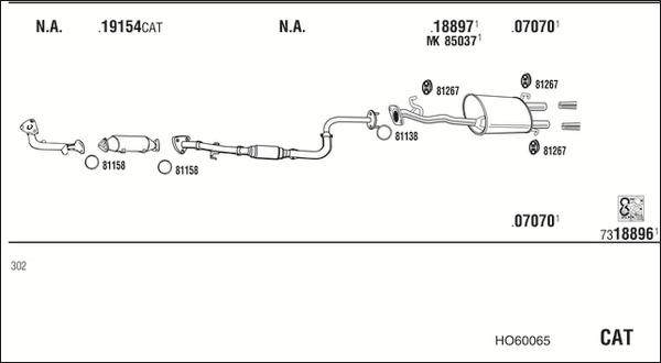 Walker HO60065 - Impianto gas scarico autozon.pro