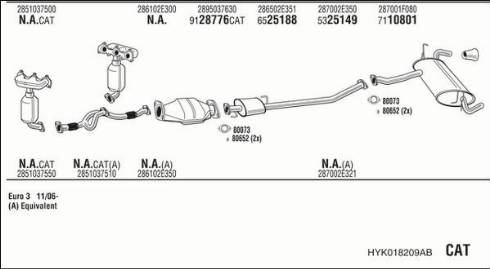 Walker HYK018209AB - Impianto gas scarico autozon.pro