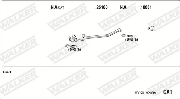 Walker HYK018209A - Impianto gas scarico autozon.pro