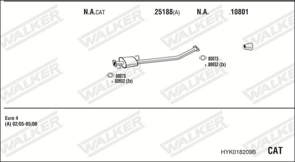 Walker HYK018209B - Impianto gas scarico autozon.pro