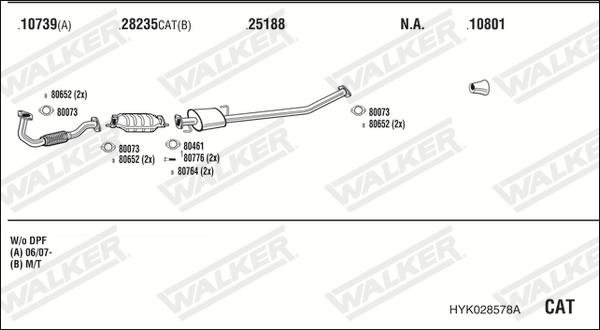 Walker HYK028578A - Impianto gas scarico autozon.pro