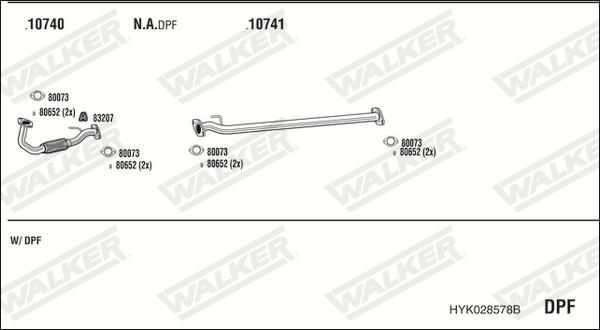 Walker HYK028578B - Impianto gas scarico autozon.pro