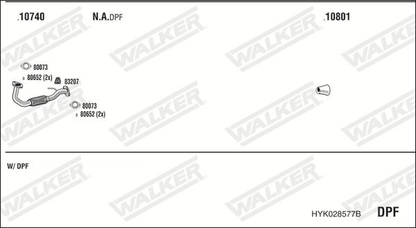 Walker HYK028577B - Impianto gas scarico autozon.pro